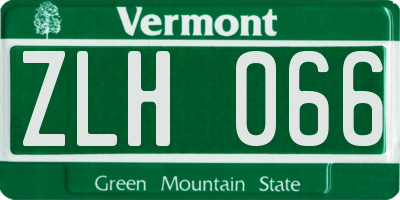 VT license plate ZLH066