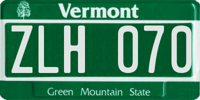 VT license plate ZLH070