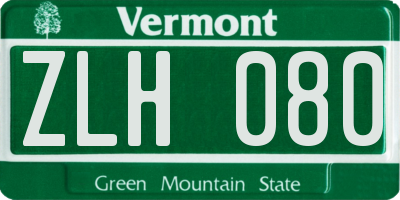 VT license plate ZLH080