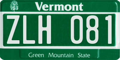 VT license plate ZLH081