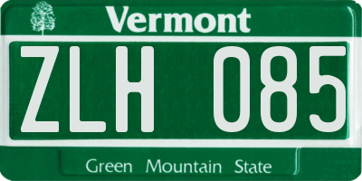 VT license plate ZLH085