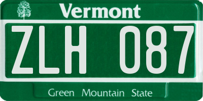 VT license plate ZLH087