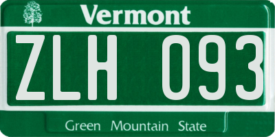 VT license plate ZLH093