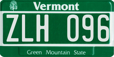 VT license plate ZLH096