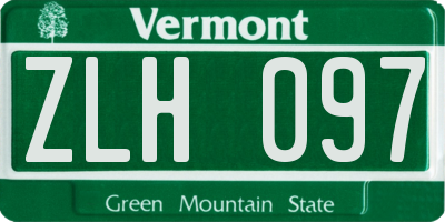 VT license plate ZLH097