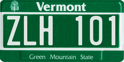 VT license plate ZLH101