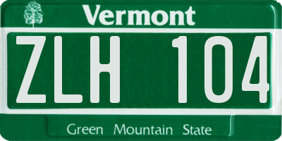 VT license plate ZLH104