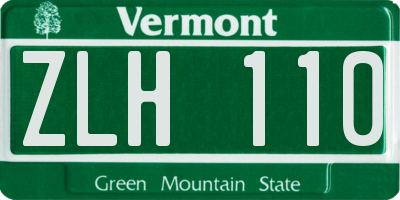 VT license plate ZLH110