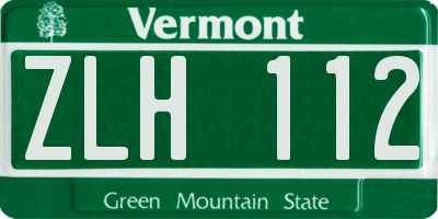 VT license plate ZLH112