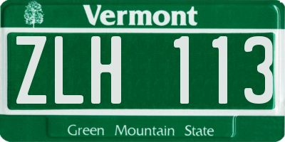 VT license plate ZLH113