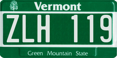 VT license plate ZLH119