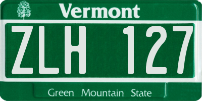 VT license plate ZLH127