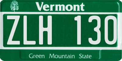 VT license plate ZLH130