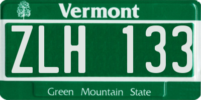VT license plate ZLH133