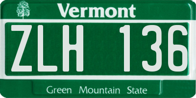 VT license plate ZLH136