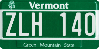 VT license plate ZLH140