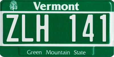 VT license plate ZLH141