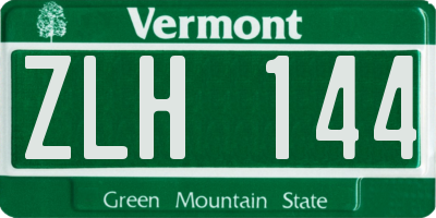 VT license plate ZLH144