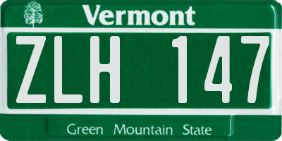 VT license plate ZLH147