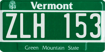VT license plate ZLH153