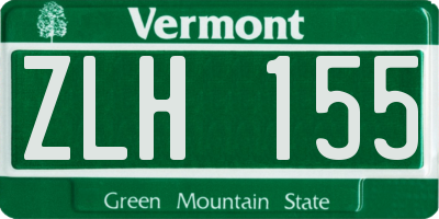 VT license plate ZLH155