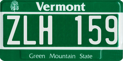 VT license plate ZLH159