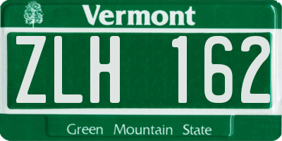 VT license plate ZLH162
