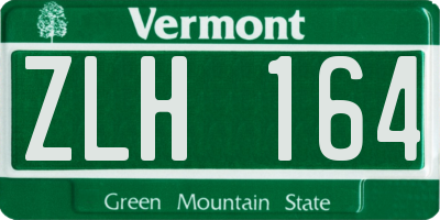 VT license plate ZLH164