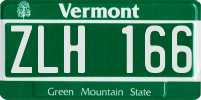 VT license plate ZLH166