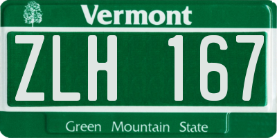 VT license plate ZLH167