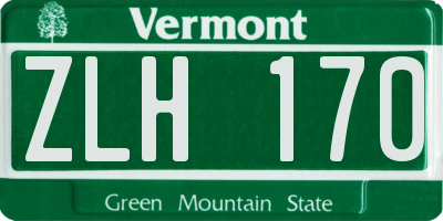 VT license plate ZLH170