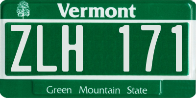 VT license plate ZLH171
