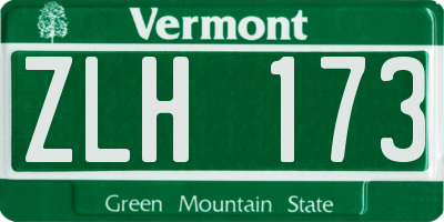 VT license plate ZLH173