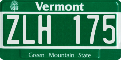VT license plate ZLH175