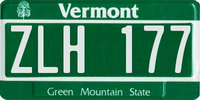VT license plate ZLH177
