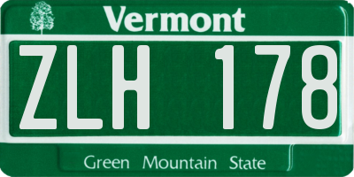 VT license plate ZLH178