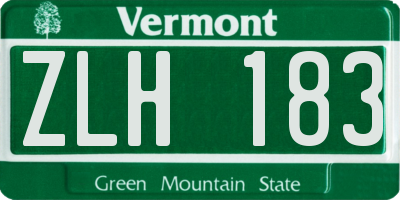 VT license plate ZLH183