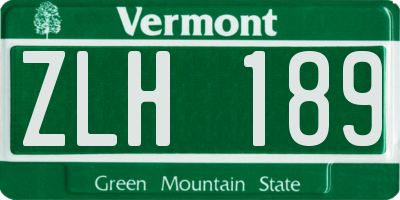 VT license plate ZLH189