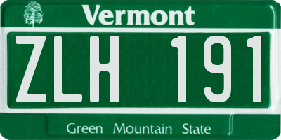 VT license plate ZLH191