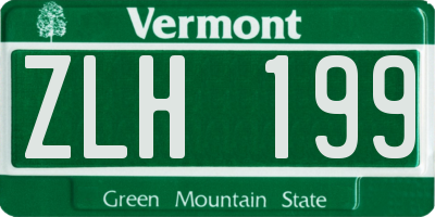 VT license plate ZLH199