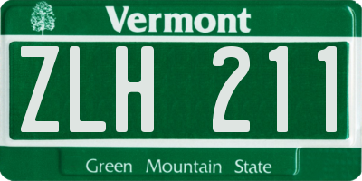 VT license plate ZLH211