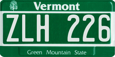 VT license plate ZLH226