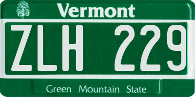 VT license plate ZLH229