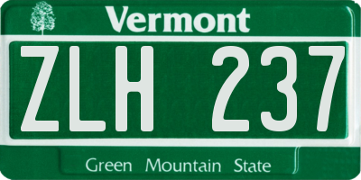 VT license plate ZLH237