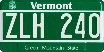 VT license plate ZLH240