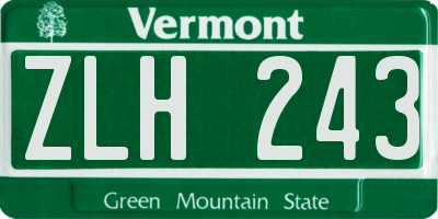 VT license plate ZLH243
