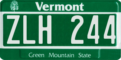 VT license plate ZLH244