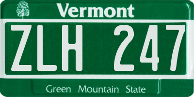 VT license plate ZLH247