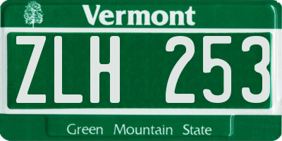 VT license plate ZLH253