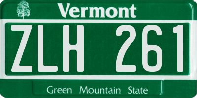 VT license plate ZLH261